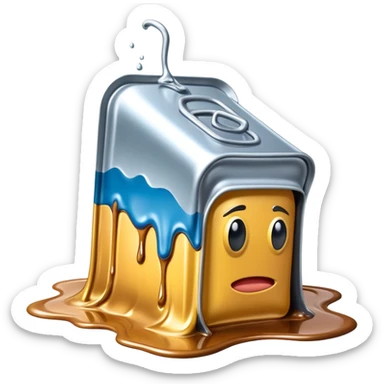 surreal dali style arty melting spam can landscape sticker