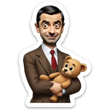 Mr.Bean with Teddy sticker