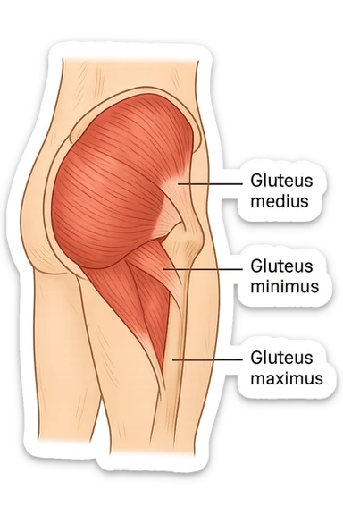 glutei gruppo muscolare sticker