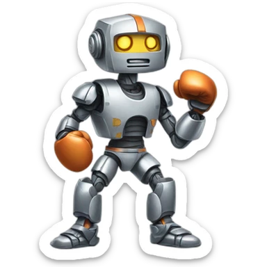 robot as a boxer sticker