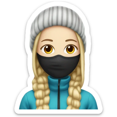 A white girl with a ski mask on  sticker