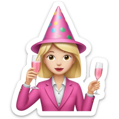 pink champagne cheers sticker