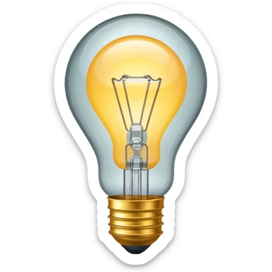 Lightbulb – Clear bulb glowing warmly sticker