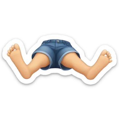 Laying on belly kicking feet  sticker