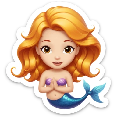 A cute mermaid emoji with a naughty face, looking coy and mischevious with a flirty smirk.  sticker
