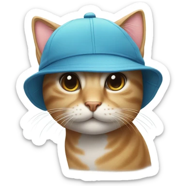 Cat with cap sticker