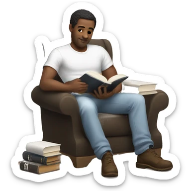 white men chilling with book sticker