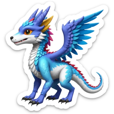 Trico-Vernid-Sergal-Protogen-Dutch-Angel-Dragon-fusion-animal-hybrid sticker