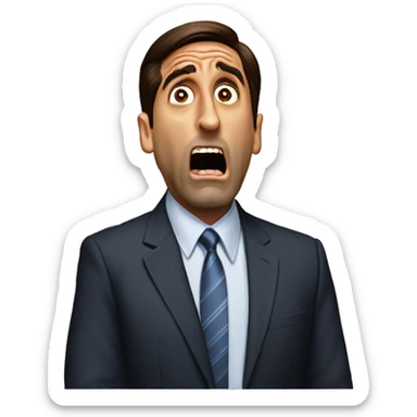 Michael Scott yelling Nooooo, no hands, profile, scared sticker