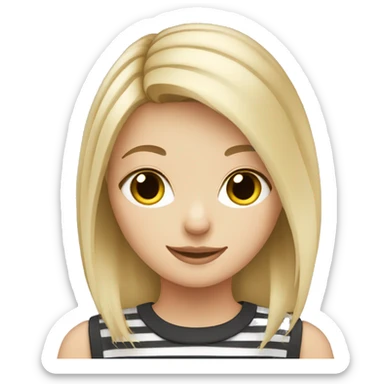 Blonde girl with a grey cat with black stripes  sticker