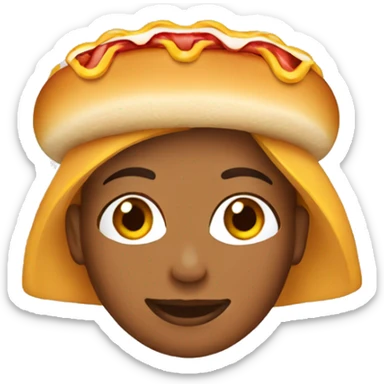 woman with hot dog hat sticker