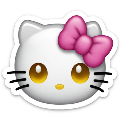 Hello kitty with a smiley face  sticker