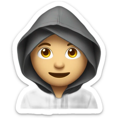 video editor with his on pc wearing a hood sticker