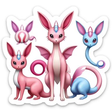 Milotic-Sylveon-Espeon-Dragonair-Pokémon full body sticker