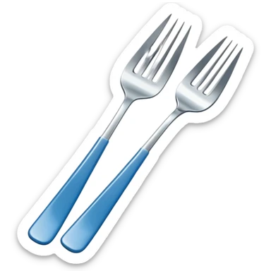 blue-handled dessert fork sticker