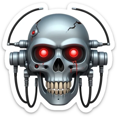 A spaceship in a distopian future, In the style of your bleeding skull art sticker