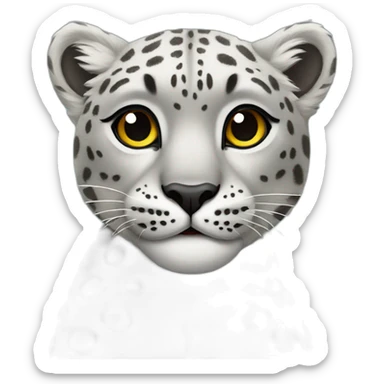 snow leopard with heart sticker