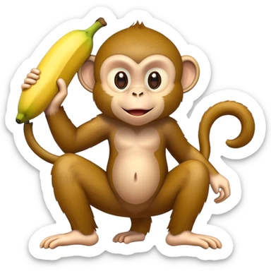 Monkey with a banana  sticker