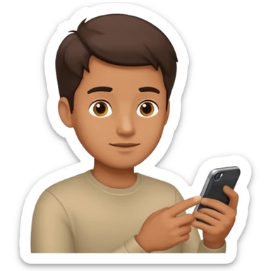 A guy scrolling on this phone sticker
