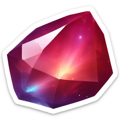 red iridescent nebula crystal shard sticker