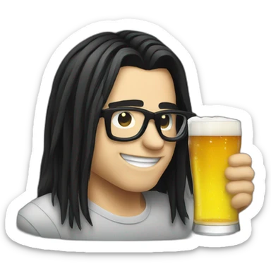 Skrillex drink beer sticker