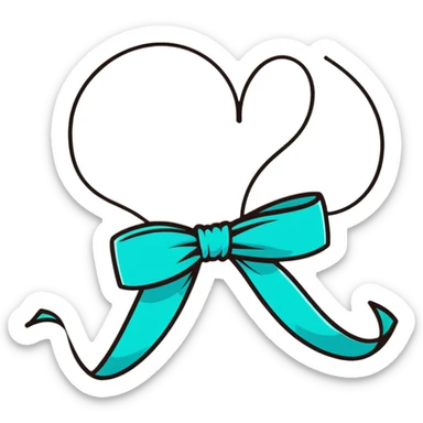 a ribbon, cartoonish sticker style sticker