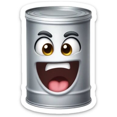 a cute paint can with a surprised look on one's face sticker