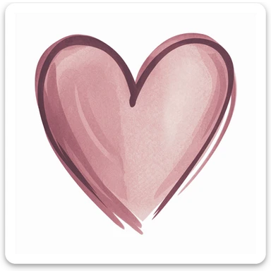 heart with a soft watercolor wash sticker