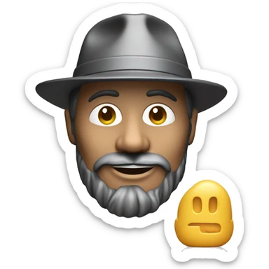 model of 40yo man with hat on 3d printer plate sticker