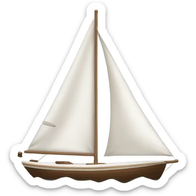 Blue white brown sailing boat  sticker
