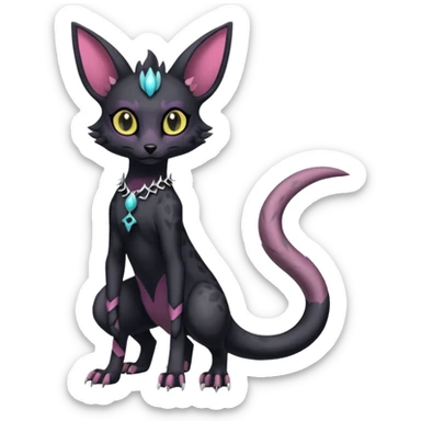 Gothic pastel Salandit-Umbreon-Genet-Noivern-Noibat-Serval-Hybrid (Full body) sticker