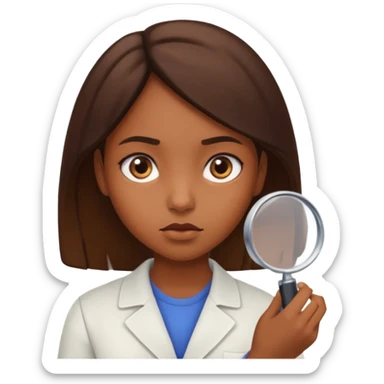 chica investigando sticker