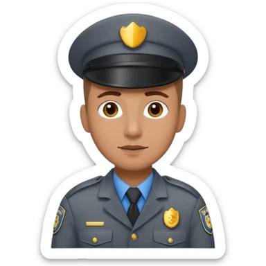 mall security gray uniform no hat  sticker