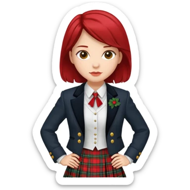 woman wearing scottish traditional clothes sticker