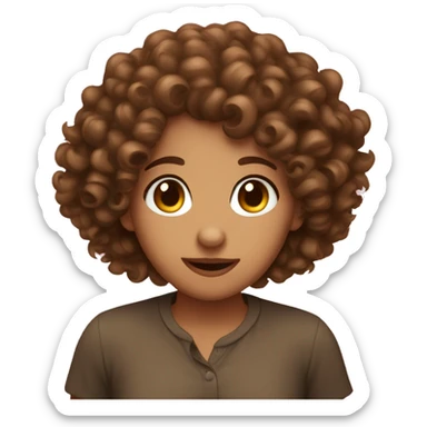 brown curly haired girl delusional in love  sticker