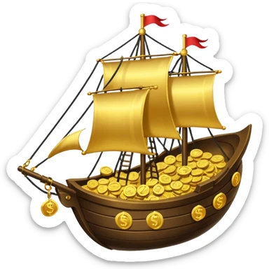 una galera de mago llena de dinero sticker