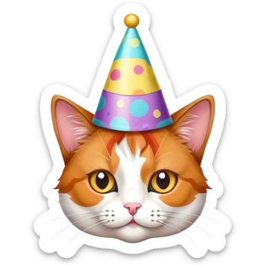 Happy birthday cat sticker