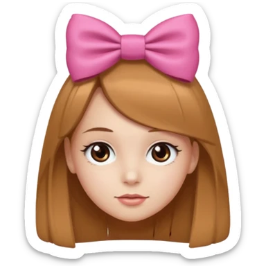 scout girl with hairbow on straight hair sticker