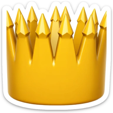Compact iOS‑style 3D emoji: plain jagged burst (10 spikes), bright yellow, smooth shading, thin darker edge; no characters or pictograms sticker