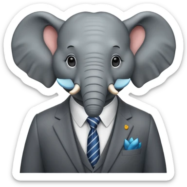 The elephand went in a suit sticker