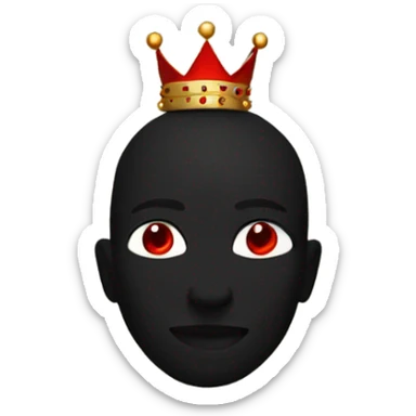 All black silhouette with crown and red eyes sticker