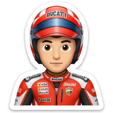 Un emoji de moto gp dé Ducati Marc Márquez  sticker