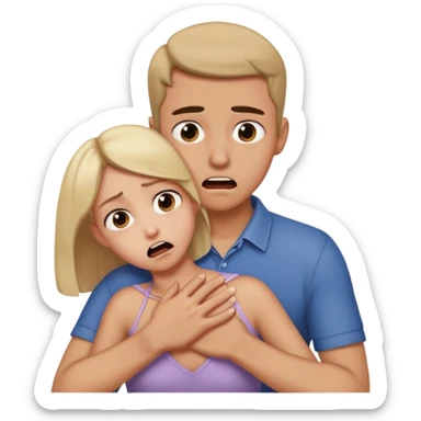 Girl being choked by a guy sticker