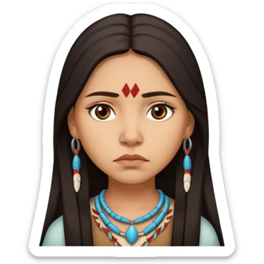 sad  eyes Native american woman sticker
