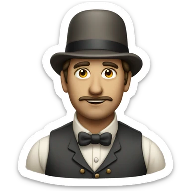 Victorian era worker man sticker
