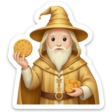Wizard with ritz cracker robes sticker