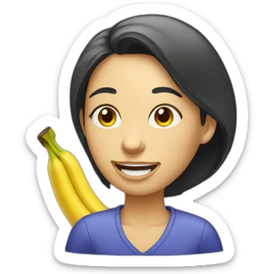 Profile of a Woman eating banana sticker