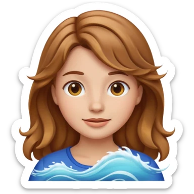 emoji girl wave light brown hair sticker