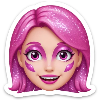 glitter pink girl naughty sticker
