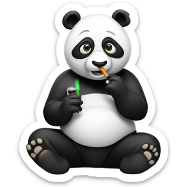 A panda smoking a vape sticker
